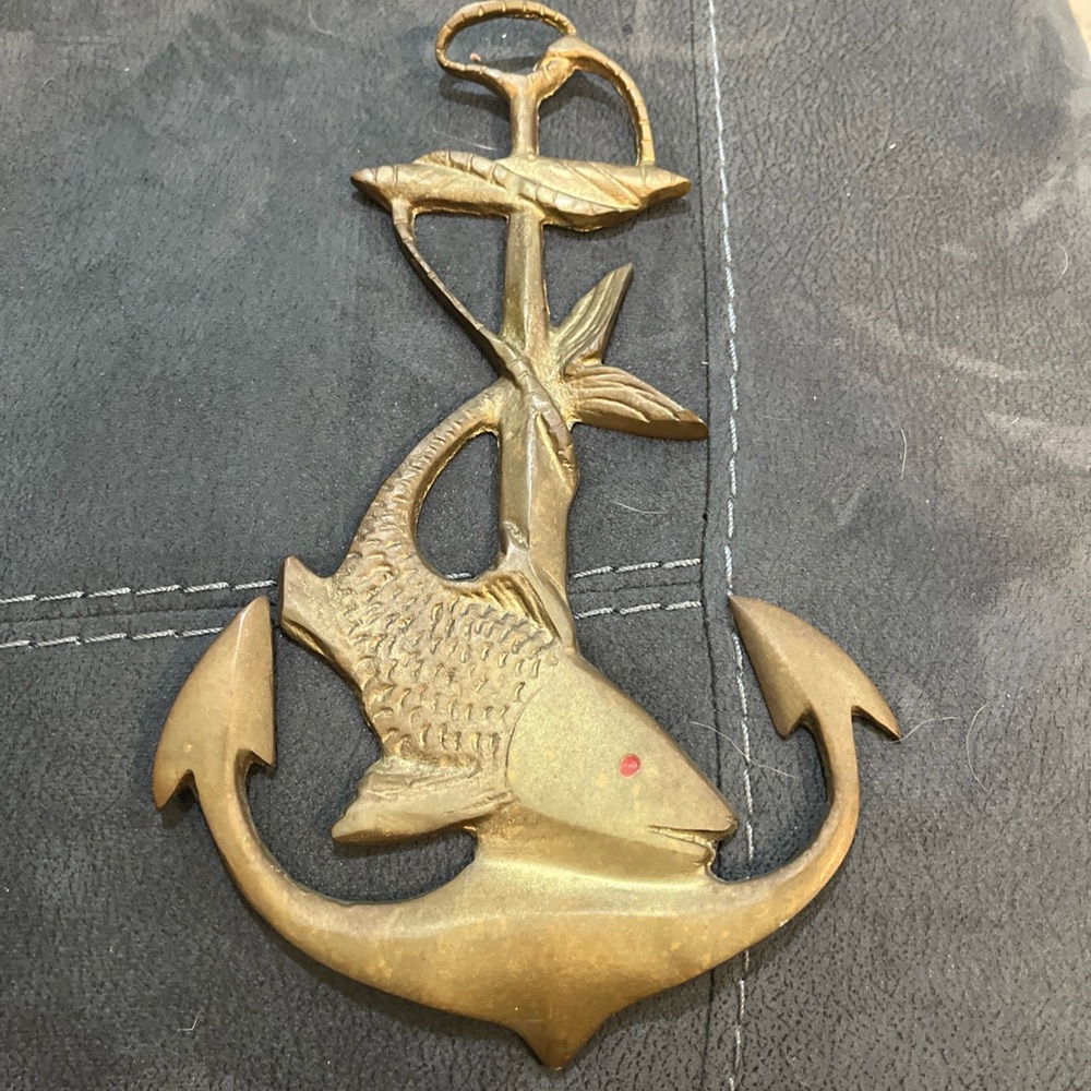 Brass Nautical Anchor fish Wall Decor